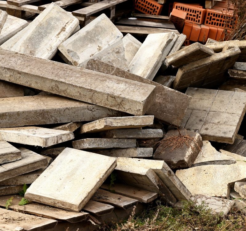 Construction waste. A pile of construction waste. Recycling industry. Ecology. Not Ecology.